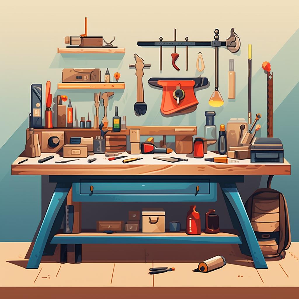 A collection of the required materials and tools laid out on a workbench.