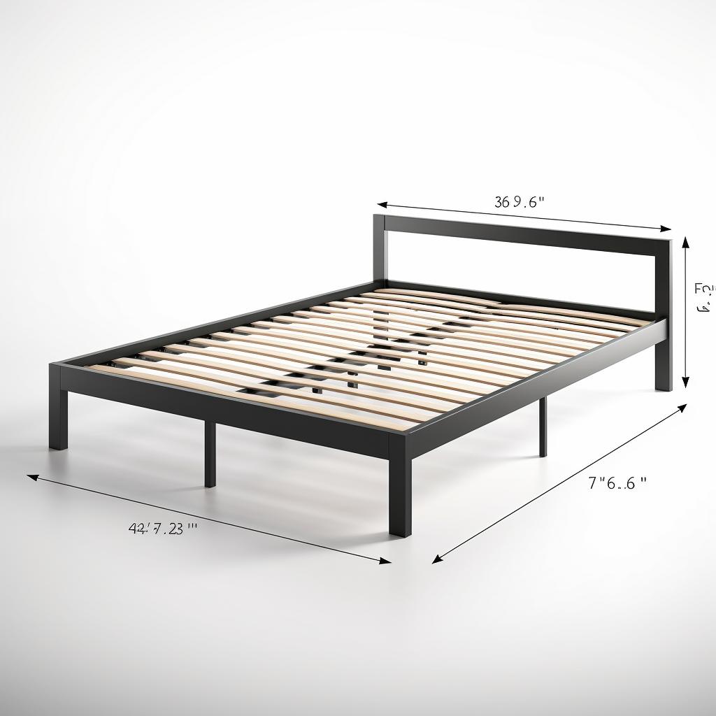 Zinus bed frame with slats installed.