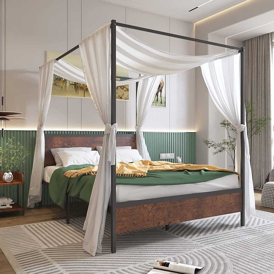 Elegant and luxurious modern canopy bed frame
