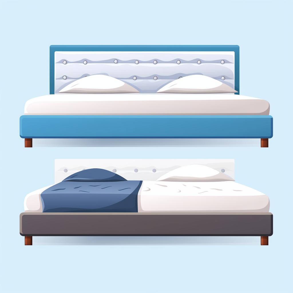 Divan bed and regular bed frame side by side