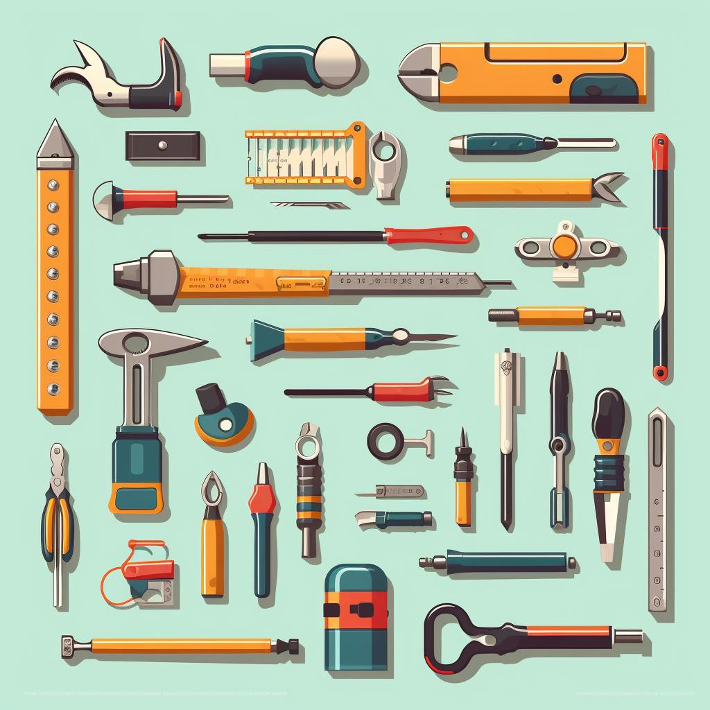 Assembly tools laid out neatly
